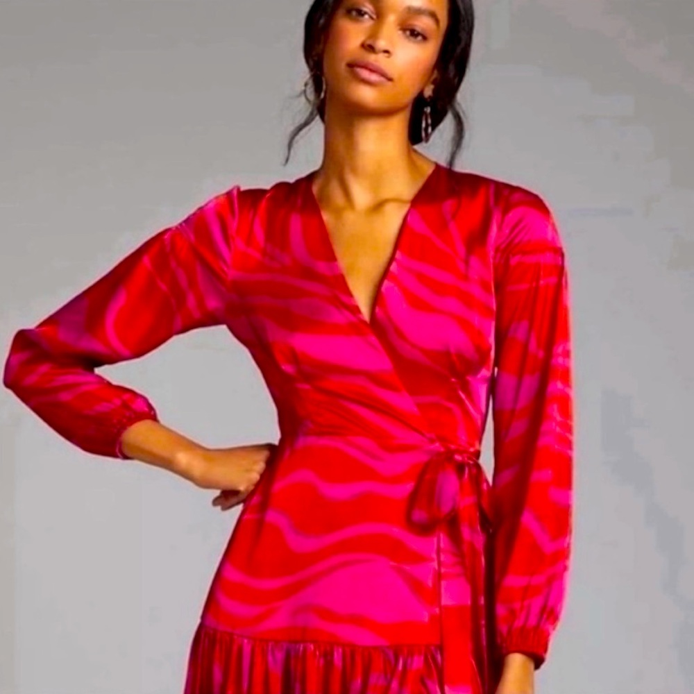 Hutch Red Asymmetrical Ruched Gown